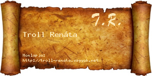 Troll Renáta névjegykártya
